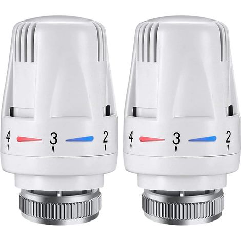 Stück Thermostat-heizkörperventile, M30 X 1,5, Legierung, Kunststoff, Weiß, 5 Stufen, Für Zuhause Und Büro