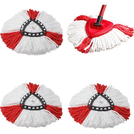 Set Mit 4 Waschbaren Dreieckigen Mikrofaser-wischmoppköpfen, Kompatibel Mit Vileda O-cedar Hartböden