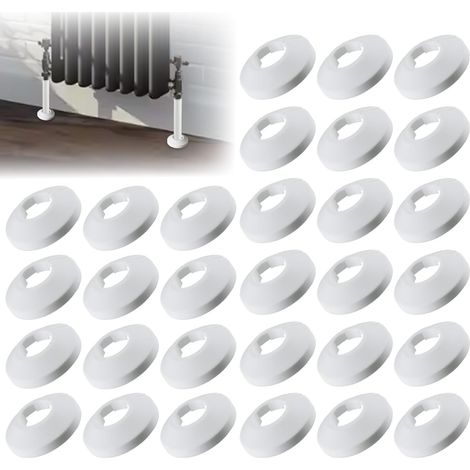 Packung Mit 30 Weißen Pvc-heizungsrohrrosetten Ø 16 Mm Rohrabdeckungen Für Wand- Und Bodenheizkörper Im Innenbereich