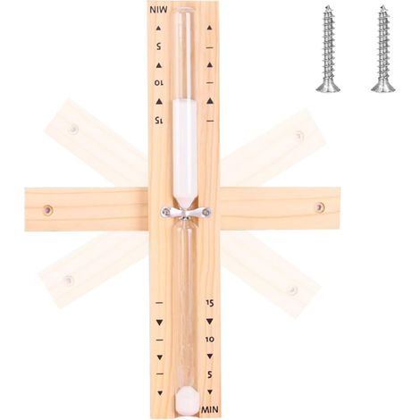 Sauna-timer Aus Kiefernholz, Dickes Glas, Weißer Sand, Wandmontage, Hitzewiderstand
