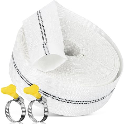 X 32-mm-flachschlauch, 10 M Polyestergewebe, 2 X Stahlschellen, Tauchpumpe Für Garten/pool