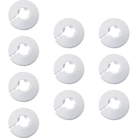 Packung Mit 10 Heizungsrohrrosetten 17 Mm, Weißes Polypropylen, Für Heizkörper, Wasser- Und Gasleitungen
