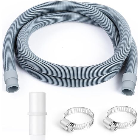 Waschmaschinen-ablaufschlauch, 2 Meter, Polypropylen, Mit Edelstahlanschluss Und -klemmen, Universell