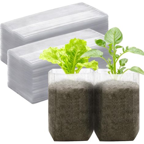 200 Pflanzsäcke, Vliesstoff, Biologisch Abbaubar, Für Setzlinge, Gemüse, Blumen, Garten