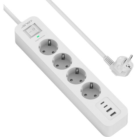 Steckdosenleiste Mit 4 Steckdosen, 3680-w-überspannungsschutz, 4 Usb-anschlüssen, 2 M Kabel, Für Den Schreibtisch