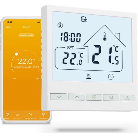 Wlan-smart-thermostat, Programmierbar Mit 6 Perioden, Alexa-sprachsteuerung, Für Elektrische Fußbodenheizung
