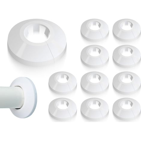10 Heizungsrohrrosetten, Weißer Kunststoff, 17 Mm, Dekorative Rohrabdeckung Für Den Innenbereich