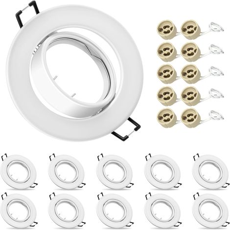 Set Mit 10 Einbaustrahlern, Gu10-fassung, 30°-drehung, 90 Mm Durchmesser, Aluminium, Deckenmontage