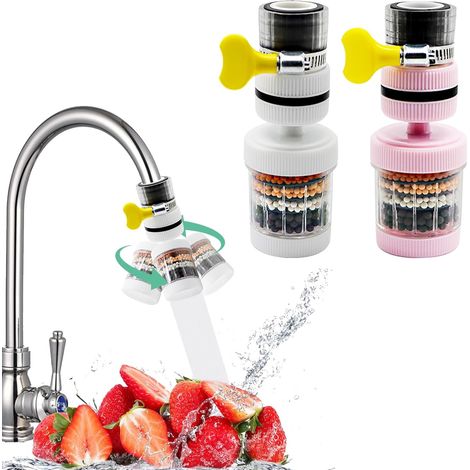 Set Mit 2 Wasserhahnfiltern, 360° Drehbar, Aktivkohle, 15–26 Mm Anschluss, Küche/badezimmer