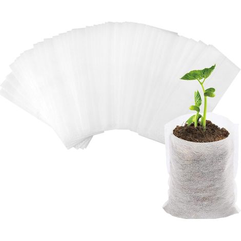 Packung Mit 200 Pflanzsäcken, Vliesstoff, 12 X 15 Cm, Für Setzlinge Und Gartenarbeit