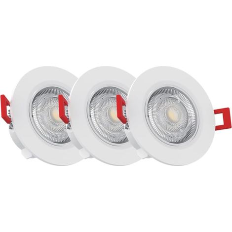 Set Mit 3 Dimmbaren Led-einbaustrahlern, Warmweiß 2700k, Metall- Oder Weiße Ausführung, Für Wohnzimmer Und Schlafzimmer