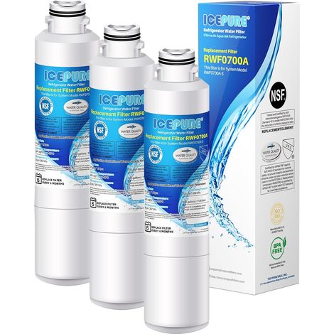 3-teiliges Wasserfilterset, Aktivkohle, Harz, Für Samsung Kühlschränke