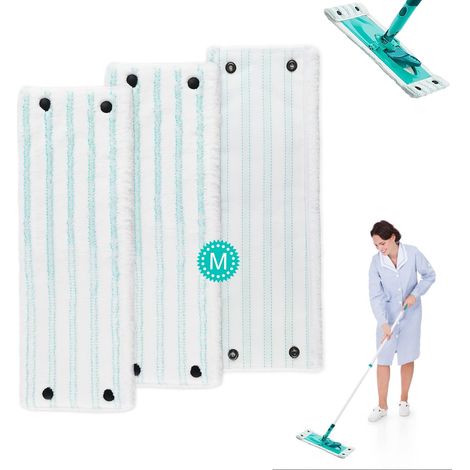 3-teiliges Wischmopp-set, Mikrofaser, 33 X 15 Cm, Waschbar Bei 40 °c, Für Hartböden, Kompatibel Mit Leifheit Clean Twist