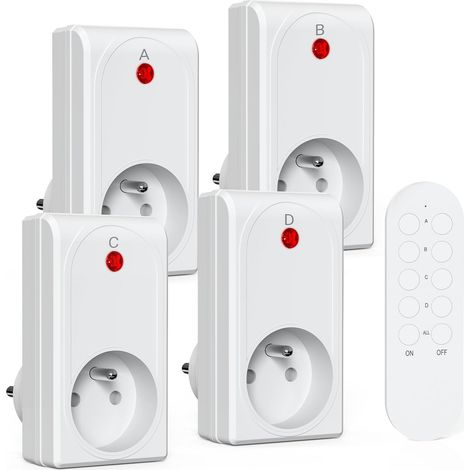Kabellos Fernsteuerbare Steckdosen, 80 M Reichweite, 1000 W, 0,5 W Standby, Kindersicherung, Für Lampen Und Haushaltsgeräte