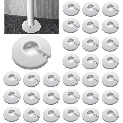 Packung Mit 30 Heizungsrohrrosetten, Weiße Polypropylen-rohrabdeckungen 16 Mm, Für Heizkörper