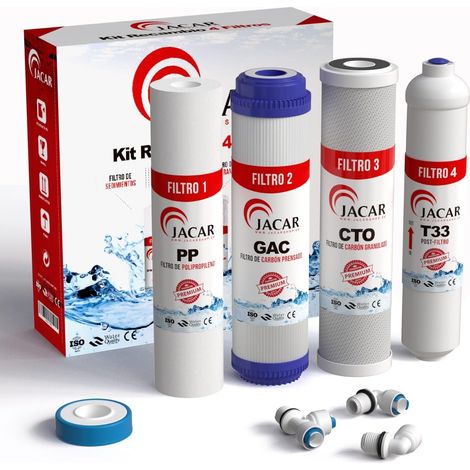 4er-pack Umkehrosmosefilter, Kokosnusskohle, 5 Μm Sedimentfilter, 5-stufen-system, Für Die Küche