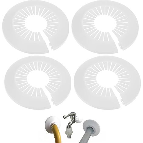 4-teiliges Heizkörperrosetten-set, Weißer Kunststoff, 90–116 Mm, Dekorative Rohrabdeckung Für Die Heizungsanlage