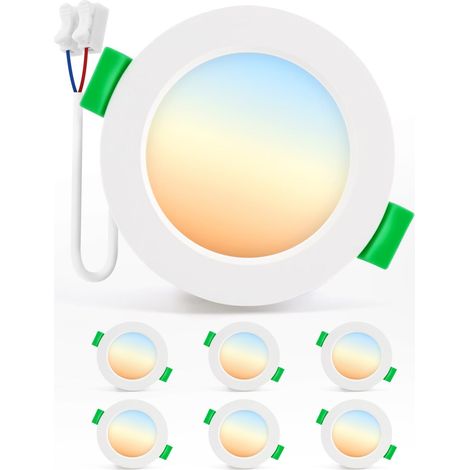 Set Mit 6 Led-einbaustrahlern, Ip44, 4 W, 230 V, Warmweiß, Neutralweiß, Kaltweiß, Ausschnitt 55–68 Mm, Für Badezimmer, Küche, Wohnzimmer