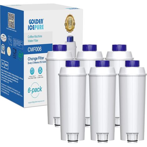 6-teiliges Wasserfilterset, Aktivkohle, Harz, Antikalk, Für Delonghi Kaffeemaschinen