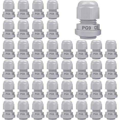 40 Pg9-kabelverschraubungen, Ip68-kabelverbinder, Weißer Pp-kunststoff, 4–8 Mm, Wasserdicht Für Haus, Garten Und Beleuchtung