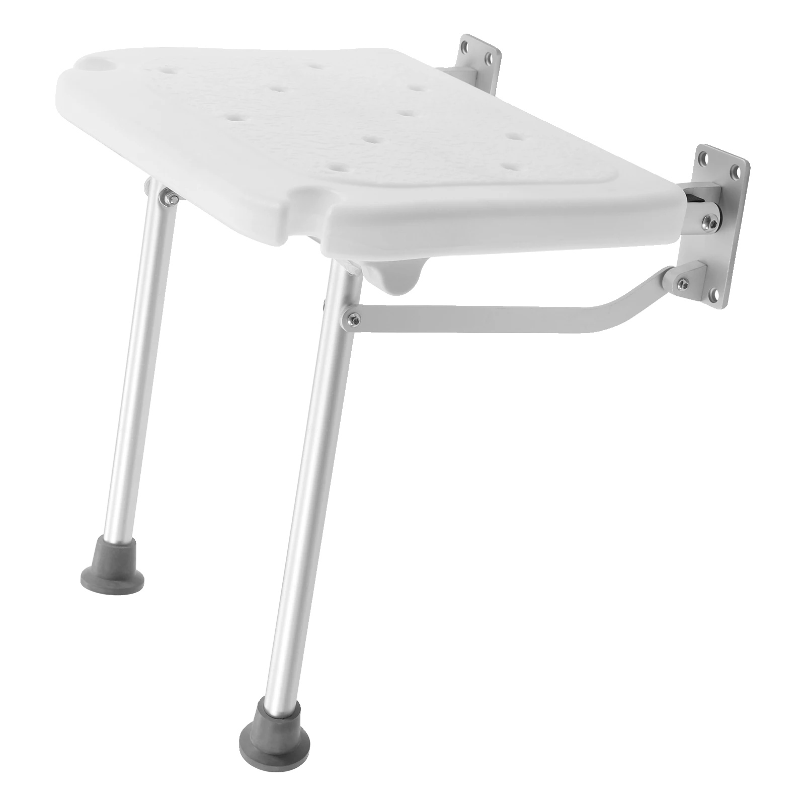 Klappbarer Duschstuhl, Wandmontage, Platzsparend, Weiss