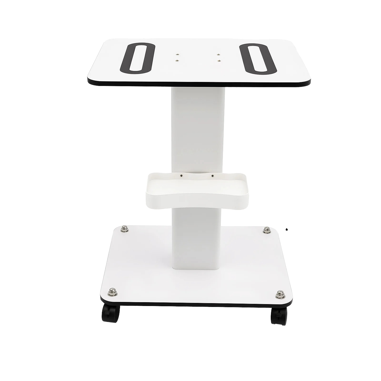 Kosmetikwagen, 2-stöckig, 360° Drehbare Rollen, Weiss
