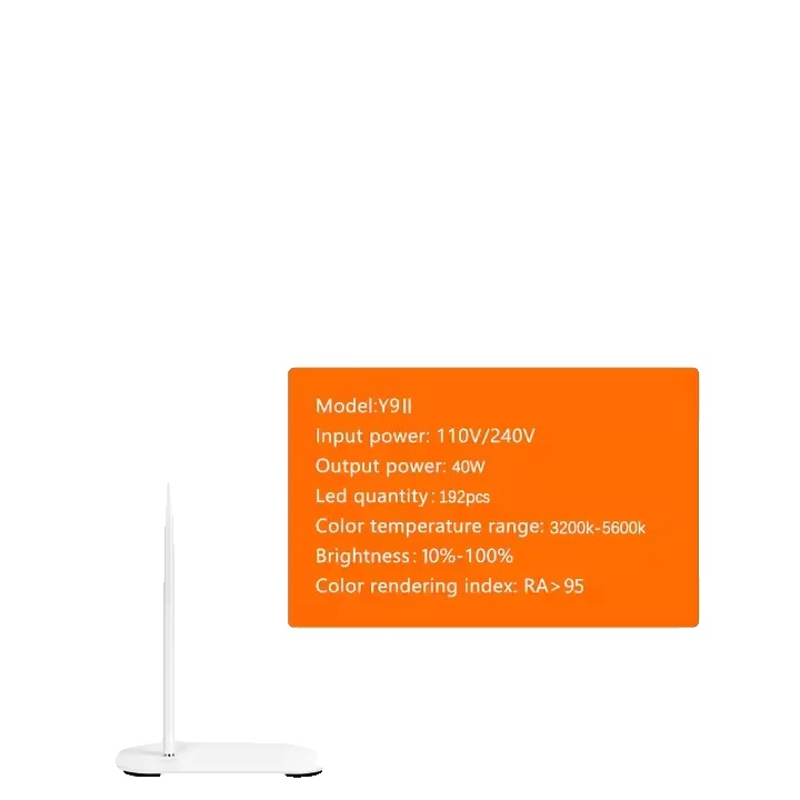 Led-videoleuchte, Helligkeit Einstellbar, Touch-steuerung, Weiß Y9ii