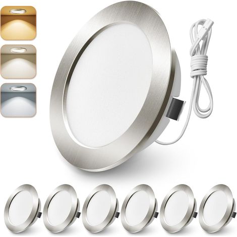 6er-set Led-einbaustrahler, 12 V, 3 Farbtemperaturen, 4 W, Ø 55–58 Mm, Ip44, Für Küche, Wohnmobil, Badezimmer