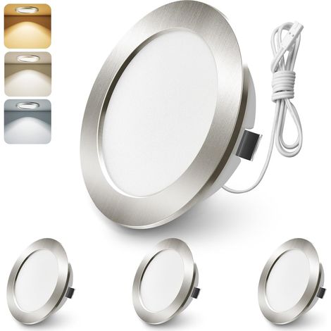 Set Mit 3 Led-einbaustrahlern, 12 V, 4 W, 3 Farbtemperaturen, Ø 55–58 Mm, Ip44, Für Küche Und Wohnmobil
