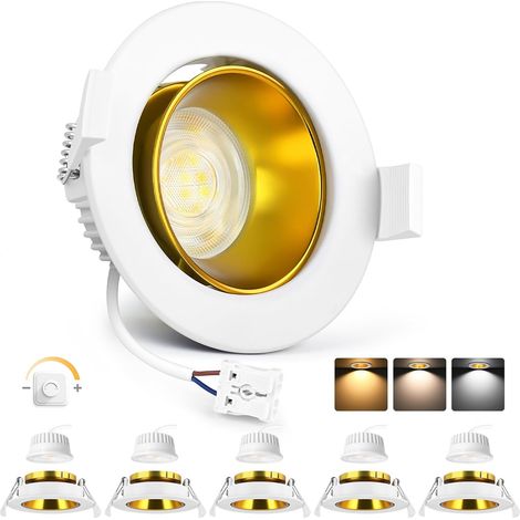 Set Mit 6 Einbaustrahlern, Dimmbar, Aluminium, Ip44, Badezimmer