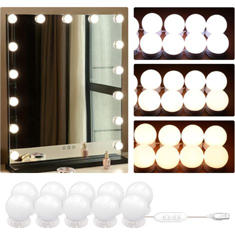 10 Led-spiegelleuchten, 3 Farben, 10 Dimmstufen, Usb-anschluss, Für Badezimmer-schminken