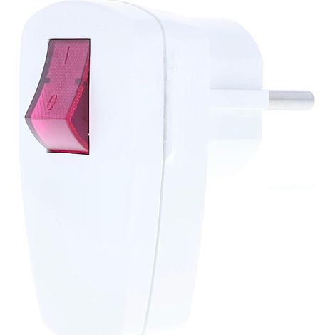 Rechtwinkliger Stecker Mit Beleuchtetem Schalter, Schutzkontaktstecker, 230 V, Innenbereich