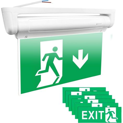 Led-notleuchte, 6 Piktogramme, 3 Stunden Akkulaufzeit, Für Wand/decke, Öffentliche Gebäude