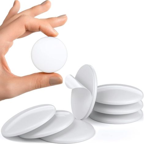 Das Ultimative Türgriffstopper-set Zur Wandmontage. 6 Runde, Weiße Silikonpads, 4 Cm Durchmesser. Wandschutz Für Türgriffe. Schutzpads.