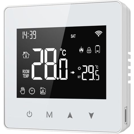 Zigbee-programmierbarer Thermostat Mit Lcd-touchscreen, Batteriebetrieben, Kompatibel Mit Tuya Smart Life