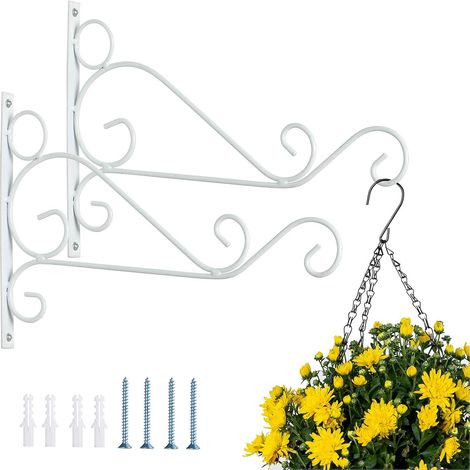 Stück Halterungen Für Hängekörbe Im Außenbereich, Weiße Metall-gartenhaken, 30 Cm Lange Haken Für Hängekörbe