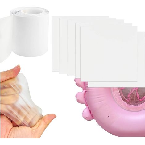 Poolreparaturset, Bestehend Aus 15 Wasserdichten Flicken À 100 Cm Und 6 Flicken À 10 X 10 Cm Aus Wasserdichtem Pvc Für Poolfolien.