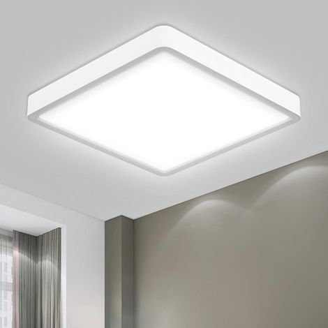 ® Led-deckenleuchte, Ip44 Wasserdicht, Flache Quadratische Badezimmerleuchte, 18 W, 6000 K, 1600 Lm, Schlichte, Moderne, Schlanke Lampe Für Wohnzimmer, Badezimmer, Schlafzimmer, Küche, Flur, Keller, B