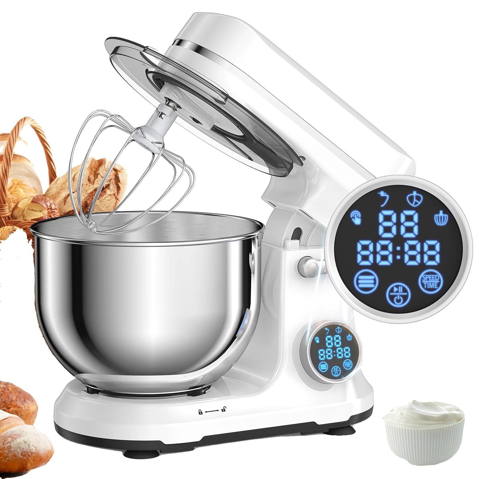Standmixer, 1200 W Leistung, 11 Geschwindigkeitsstufen, Bm602e Weiß, Eu