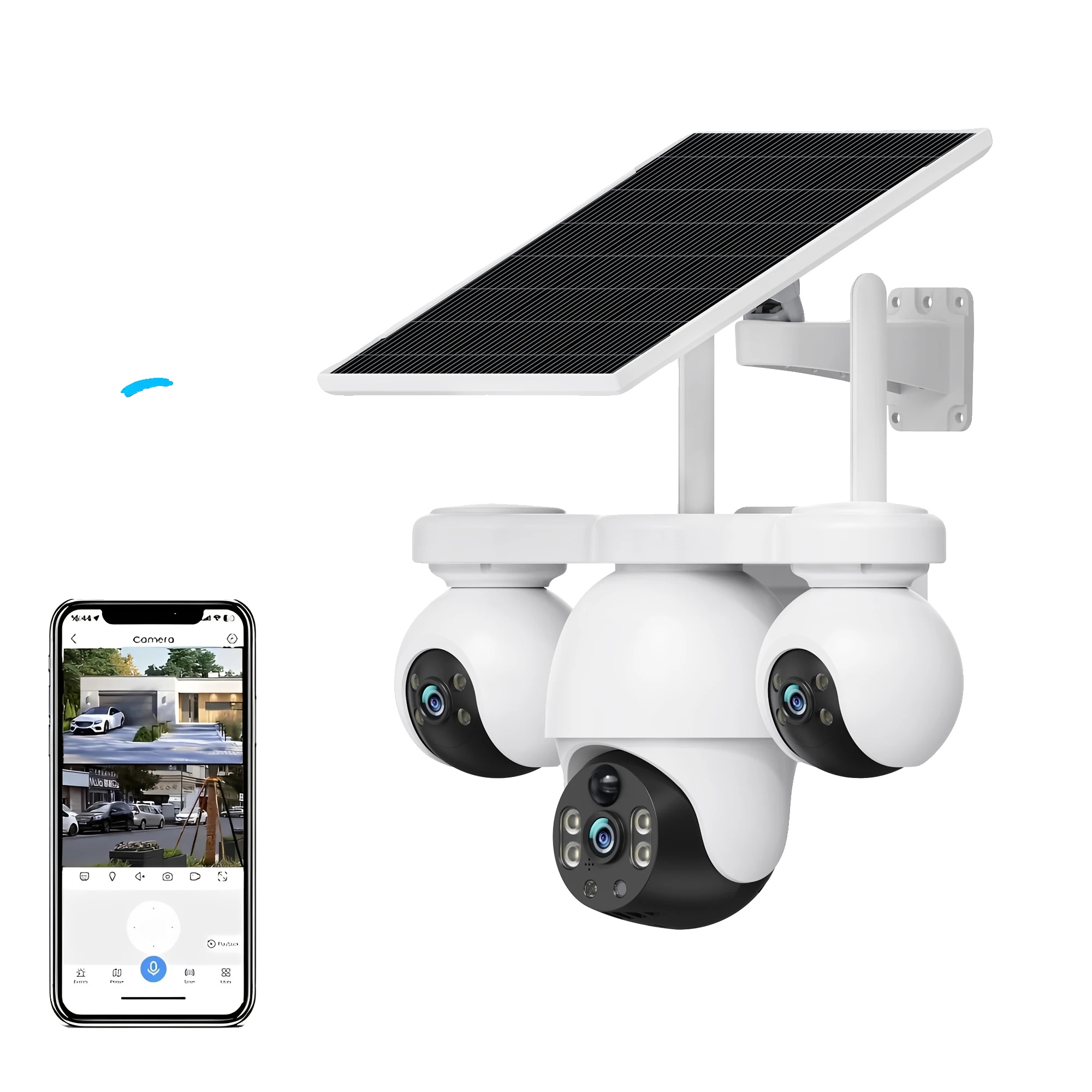 Solarbetriebene Ip-kamera Mit Nachtsichtfunktion Und Wlan-anschluss.