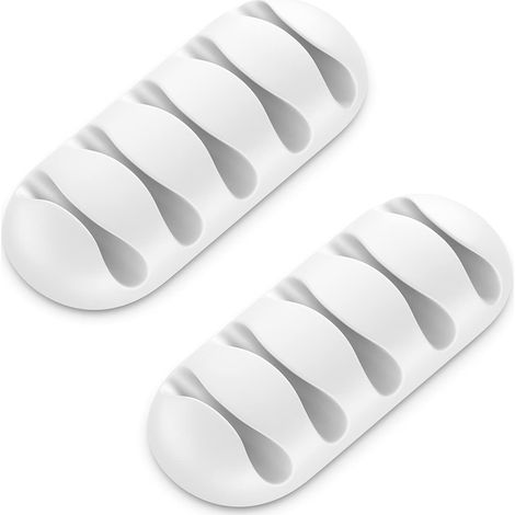 2 Kabelclips, Je Für 5 Kabel, Kabelmanagement-organizer Für Zuhause Und Büro, Starker Klebestreifen, Weiß