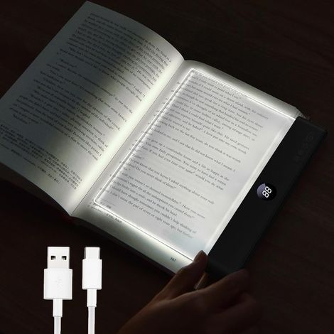 Leselampe, 3 Farben, Wiederaufladbare Flache Led-leselampe Fürs Bett Mit Memory-funktion Und Dimm-timer, Wiederaufladbare Nachttischlampe Für Bücherliebhaber, Geschenkidee