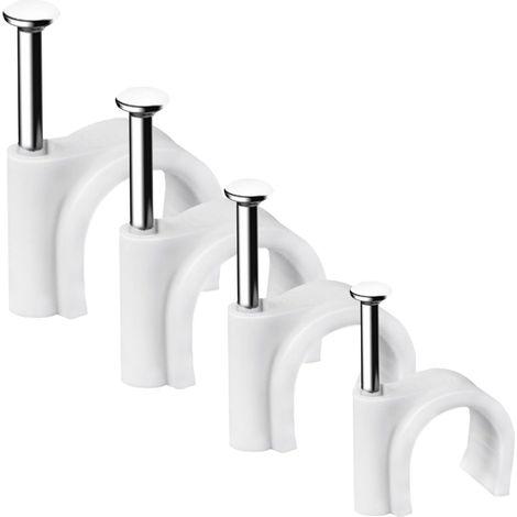 Packung Mit 400 Robusten Und Langlebigen Runden Kabelclips, Kabelbindern, Kabelbefestigungen, Kabelklemmen, 4 Größen: 4 Mm, 6 Mm, 8 Mm, 10 Mm