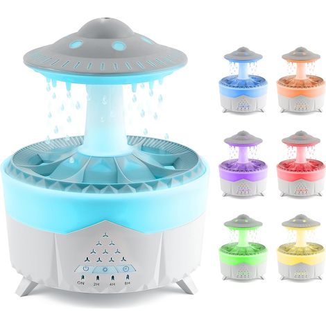 350-ml-luftbefeuchter Für Ätherische Öle, Rain Cloud Luftbefeuchter, Aromadiffusor Für Büro Und Zuhause (weiß)