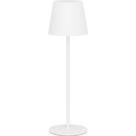 Dimmbare Led-tischleuchte Mit Akku, Weiß, Wiederaufladbar, Usb-c-ladeanschluss, Warmweißes Licht (3000 K), Aluminium, Schutzart Ip54