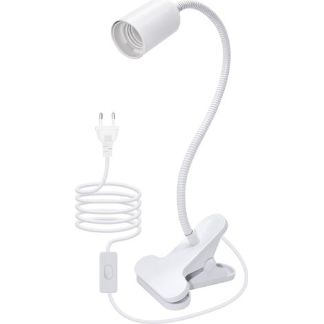 E27-klemmleuchte, 240 Cm Kabel, 10 Mm Dicker, 360° Flexibler Schwanenhals, E27-fassung Mit Klemme, Klemmleuchte Für Nachttisch, Spotleuchte Mit Klemme, Nachttischlampe, Leselampe, Tischklemme