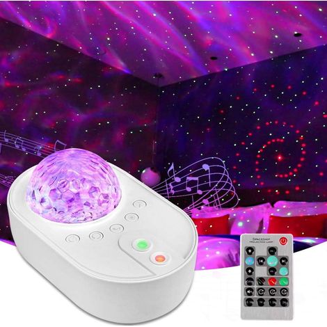 Nachtlicht Für Kinder, Led-sternenhimmelprojektor, Ozeanwellen- Und Galaxienprojektionslampe Mit Farbigen Lichtern, Bluetooth-musik Und Fernbedienung