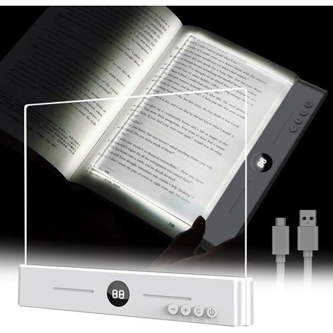 Intelligente Led-leselampe, Flache Leselampe, Transparentes Led-licht Mit Timer Und 3 Farben, Wiederaufladbare Nachttischlampe, Augenschonendes Nachtlicht Zum Lesen In Der Nacht