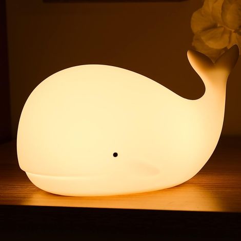 Wal-nachtlicht Für Kinder, Tragbare Led-babylampe Mit 7 Farbwechseln, Wiederaufladbares Silikon-nachtlicht In Tierform, Usb-wiederaufladbar, Ideal Für Kinder, Kinderzimmer Und Kleinkinder, Geschenk Fü