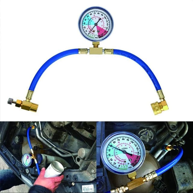 Aougo - R134A A/C-Ladeschlauch-Set mit Messlehre für Kältemittel der Auto-Klimaanlage